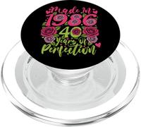 40th Birthday Made in 1986 40 Years Old Perfection Floral PopSockets PopGrip for MagSafe