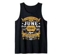 40th Birthday Men Legends were Born in June 1986 Vintage Tank Top