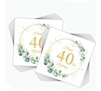 40th Birthday Napkins, 40 PCS Sage Green 40th Birthday Serviettes for Men Women,Napkin Serviettes for Table Decorations,Tissue for Him Her Decoration