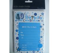 40th Birthday Party Invitations (Blue/Boy/2013) Pack of 20 with Envelopes {Simon Elvin}