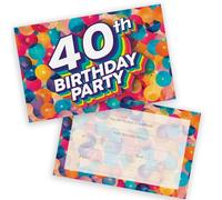 40th Birthday Party Invitations Men Women - Rainbow Balloons 36 Pack - Adults Birthday Invitations for Friends Family A6 Bday Party Invites Invitation Cards with Folding Envelopes