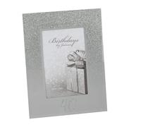 40th Birthday Photo Frame Glitter and Mirror Border 6' x 4' Picture Freestanding 8390