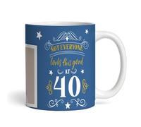 40th Birthday Photo Gift Not Everyone Looks This Good Blue Personalised Mug |40th Birthday Gifts | Gift For 40 Year old | 40th Birthday Gift For Him For Her For Male or Female | 40th Birthday Mug