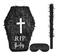 40th Birthday piñatas with Stick Blindfold Death to My 30s piñatas 16" x 12" Rip Thirties Funeral Tombstone for 40th Birthday Party Decorations Photo Prop Anniversary
