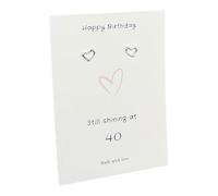 40th Birthday Still Shining Sterling Silver Heart Earrings
