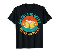 40th Birthday Tshirt Cheers And Beers To 40 Years Old T-Shirt