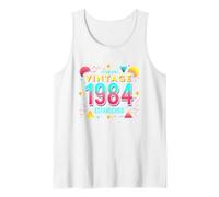40th Birthday Vintage 1984 Established Retro Gift Tank Top, Men, White, XX-Large