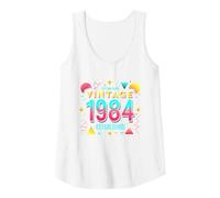 40th Birthday Vintage 1984 Established Retro Gift Tank Top, Women, White, X-Large