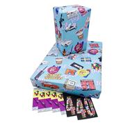 40th Birthday Wrapping Paper 5 sheet multi pack, Retro Nostalgia Vintage Gift Wrap 40th Birthdays, Icons Happy 40th Birthday 40th Birthday Gift
