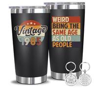 40th Tumbler 20oz with Key Chain, 40th Birthday Gifts Men - 1985 40th Birthday Decorations for Women-40 Year Old Gifts for Men, Women, Mom, Dad, Wife, Husband - 20oz Tumbler