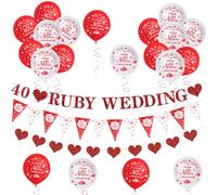40th Wedding Anniversary Decorations, Ruby Wedding Decor,Party Supplies for 40th Anniversary Parties. Perfect for couples celebrating their milestone anniversary.