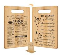 40th Wedding Anniversary for Women Men,1986 Cutting Board Gifts
