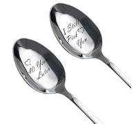 40th Wedding Anniversary Keepsake for Couple Spoons 40th Set of 2 Stainless Steel Spoons 40 Years Anniversary Spoon Present Valentines Day for Him Her Birthday Gifts for Couple Coffee Spoon
