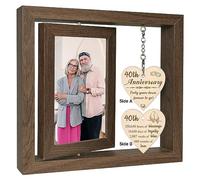40th Wedding Anniversary Photo Frame Gifts, Ruby Anniversary Frame for Couple Parents (Dis Two 15x10 cm)