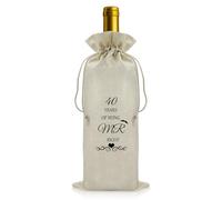 40th Wedding Anniversary Wine Bags for Men Husband 40th Ruby Wedding Anniversary Wine Gift Bags 40 Years Weddings Anniversary's Presents for Husband Parents Forty Years Anniversary's Decorations