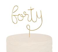 40th Wire Cake Topper - 40th Birthday Cake Topper, Number Birthday Party Decoration, Aluminum Wire Art, 40th Wedding Anniversary Decorations, Forty Milestones Celebration Party Cake Topper Decor