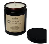 40th Year Ruby Personalised Wedding Anniversary Scented SOYA Wax Amber Jar Candle (White Linen)