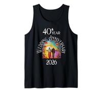 40th Year Wedding Anniversary 2026 Art Nouveau Style Tank Top