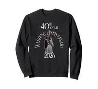 40th Year Wedding Anniversary 2026 Kissing Couple Silhouette Sweatshirt
