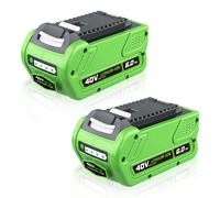 40V Battery Replacement 6.0Ah Dual Pack with Extended Runtime Power and Fast Recharge for Greenworks