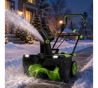 40V Brushless Electric Snow Blower with Adjustable Chute 4Batteries