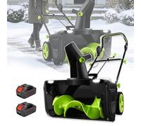 40v Electric Snow Thrower, 3500w Brushless Motor, 20" Width, Led 2batteries | Cordless Walk-Behind Snow Sweeper With 25ft Throw Distance And Dual Led Headlights For Driveway And Plaza Clearing.