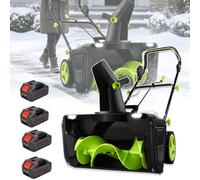 40v Electric Snow Thrower, 3500w Brushless Motor, 20" Width, Led 2batteries | Cordless Walk-Behind Snow Sweeper With 25ft Throw Distance And Dual Led Headlights For Driveway And Plaza Clearing.