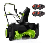 40v Electric Snow Thrower, 3500w Brushless Snow Blower With Led 2batteries | Walk-Behind Snow Removal Machine With 180-Degree Directional Chute And 50cm Width, Ideal For Residential Driveways.