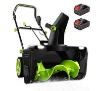 40v Electric Snow Thrower, 3500w Brushless Snow Blower With Led 2batteries | Walk-Behind Snow Removal Machine With 180-Degree Directional Chute And 50cm Width, Ideal For Residential Driveways.