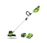 Greenworks 40V Cordless Strimmer with Grass Trimmer, 30cm Cutting Width, Lightweight at 2.76kg Adjustable Height, Autofeed 1.65mm Nylon Line, 40V 2Ah Battery & Charger, 3 Year Guarantee