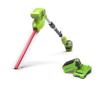 Greenworks G40PHAK2 Cordless Pole Hedge Trimmer with Split Shaft, 51cm Dual Action Blades, Cuts up to 18mm Thick Branches, 125° Head Pivot, 3000SPM, 40V 2Ah Battery & Charger, 3 Year Guarantee