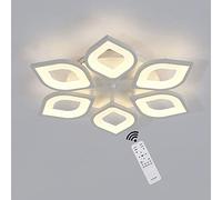 40w 3000k-6500k dimmable led ceiling light modern flush mount ceiling lamp 6-leaf flower shape design acrylic chandeliers with remote control for living room bedroom dining room, ?60cm