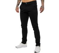 (40W/32L, Black) Enzo Mens Skinny Stretch Chinos