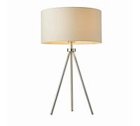 40W Chrome Plated and Ivory Linen Effect Shade Tripod Task Light Table Desk Lamp E27