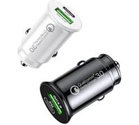 40W Fast USB c Car Charger Dual Port Car Adapter 12V/24V Cigarette Lighter Socket Charging Plug QC3.0 Metal Cigarette Lighter USB Charger Type C CAR CHARGER Adapter For All usb c Devices(Black)