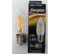 Energizer 4W 470lm E27 ES Candle Filament LED Bulb Warm White 2700K