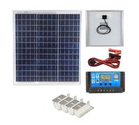 (40w Poly PWM Kit 12v) Lowenergie Poly Solar Panel Battery Charging Kit 12V/24V with Charger Controller & Mounting Bracket Set. for Caravans, Motorhomes, Boats