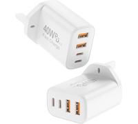 40W USB C Charger Fast Charging, 4-Port Multi USB C Plug with 2 USBC & 2 USBA, USB Charger Power Adaptor Type C Wall Head for Apple iPhone 17 16 15 14 13 12 11 Pro Max Plus Air SE Samsung iPad AirPods