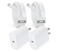 40W USB C Charger for Apple iPhone 17/16/15, 2Pack 6FT USB C to C Cord Cable&iPhone Charger Fast Charging Block for iPhone 17/17e/17 Pro/17 Pro Max/Air/16e/16 Pro/16 Pro Max/16 Plus/15/15 Pro Max/iPad