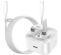 40W USB C Plug, iPhone Fast Charger Plug UK Type C Charger Wall Charging USB C Power Adapter with 2M USB C to Lightning Cable for Apple iPhone 14/13/12 Mini/11/Pro Max/XS/XR/X/SE/8/7/6 Plus/iPad/iPod