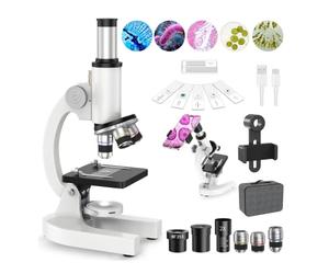 40X-2000X Microscope for Kids Adults Beginner: Compound Monocular Microscope for Home School - Science Discovery Biology Experiments with Slides, Phone Holder, Metal Frame Edu Gift For Kids 8-12