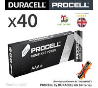 40x Duracell AAA Industrial Procell Alkaline Batteries LR03 MN2400 Long Expiry