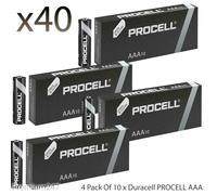 40x Duracell AAA Procell Alkaline Batteries LR03, MN2400 Replaces Industrial