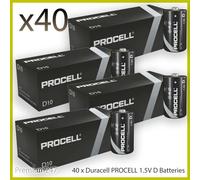 40x Duracell D Size Procell Industrial Alkaline Batteries LR20 MN1300 D Cell UK