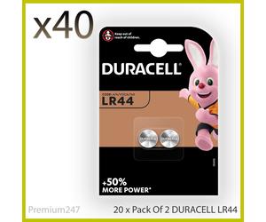 40x Duracell LR44 1.5V Batteries Alkaline Long Lasting Power LR 44 A76 AG13 UK