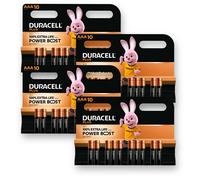 40x Duracell PLUS AAA LR03 POWER BOOST Batteries Alkaline 150% Extra Life Last