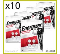 40x Energizer LR44 1.5V Alkaline Battery A76 AG13 PX76A Batteries Longest Exp