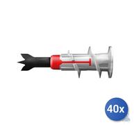 40x Fischer Fast-Driving Bi-Material Duoblade Wall Plug for Plasterboard, Gray