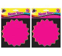 40x Fluorescent Flash Stars 15 x 15cm | School Display Market Stalls | Shop Retail Price Signs | Sale Cards - Bundled by Smart Cutie