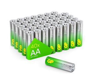 40x GP Super Alkaline Batterie AA 1.5V 50% More Power with G-TECH Longest Expiry